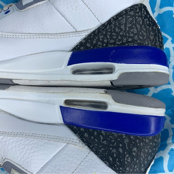 Nike Women’s size 8 Air Jordan 3 racer blue retro og Wmns cement grey sneakers - Picture 8 of 11